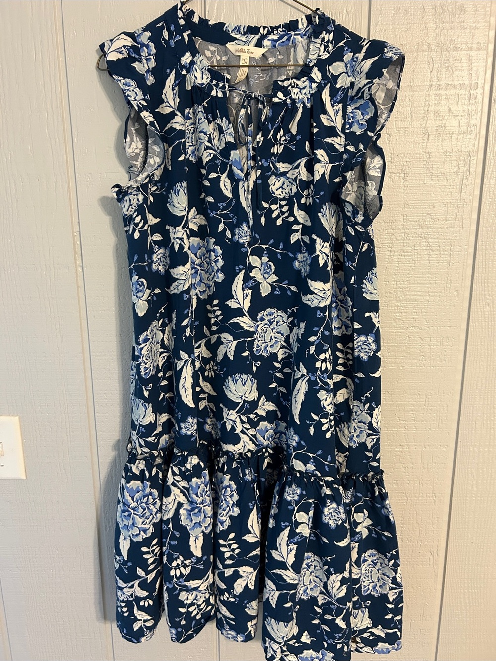 Matilda Jane Navy and White Floral Ruffle Dress